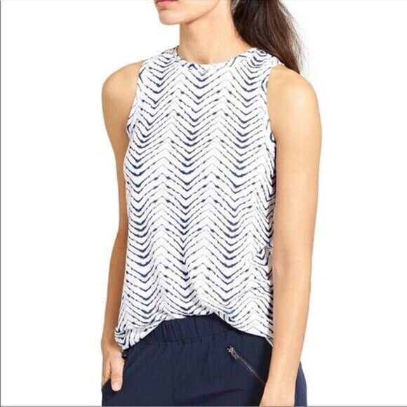 Athleta Small Women Breezy Arrowhead Tank Top Active Crew Neck Chevron - Picture 1 of 7